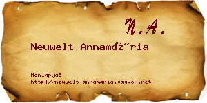 Neuwelt Annamária névjegykártya